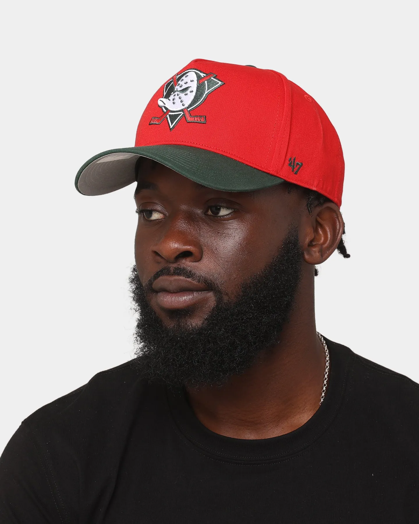 47 Brand Anaheim Ducks 'Scarlet Pines' MVP DT Snapback Red/Dark Green