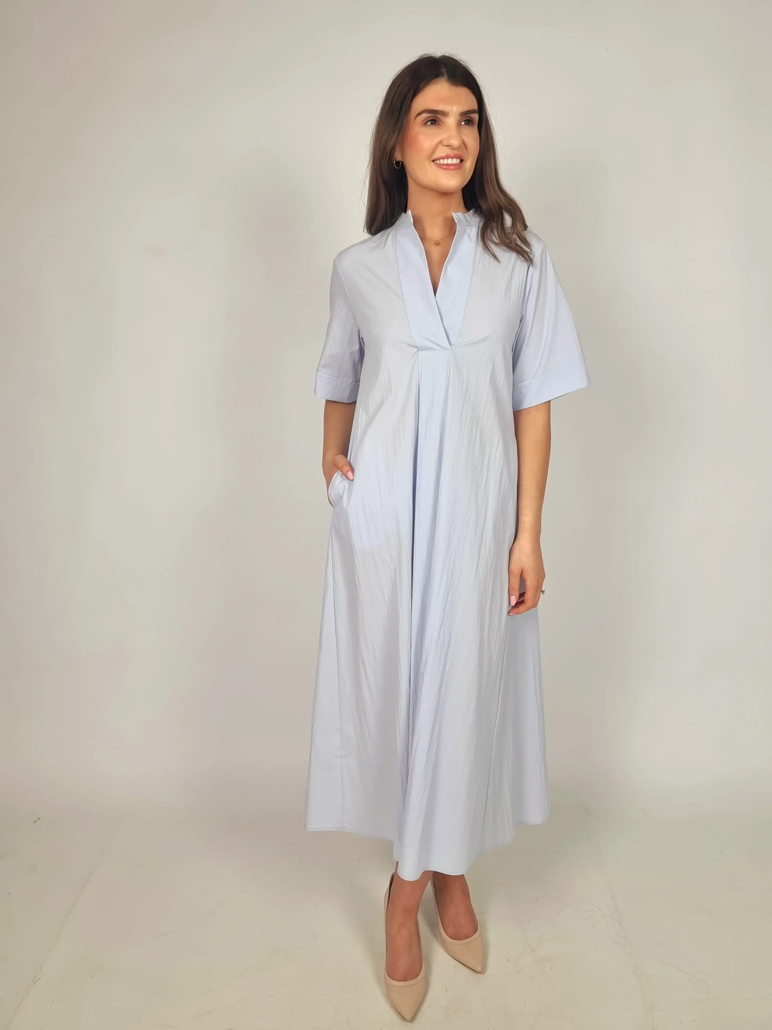 Beatrice B Sky Blue Smock Like Dress