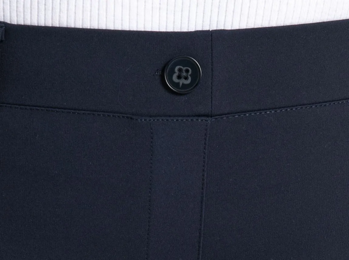 Crop Two-Pocket Dress Pant Yoga Pants (Navy)