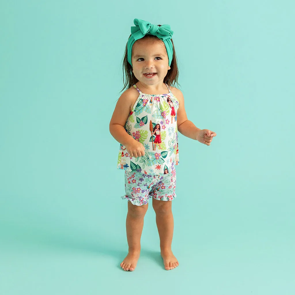 Disney Moana Floral Top Ruffled Short Set