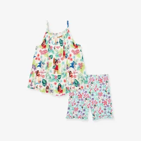 Disney Moana Floral Top Ruffled Short Set