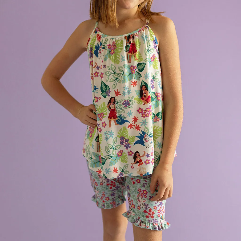 Disney Moana Floral Top Ruffled Short Set