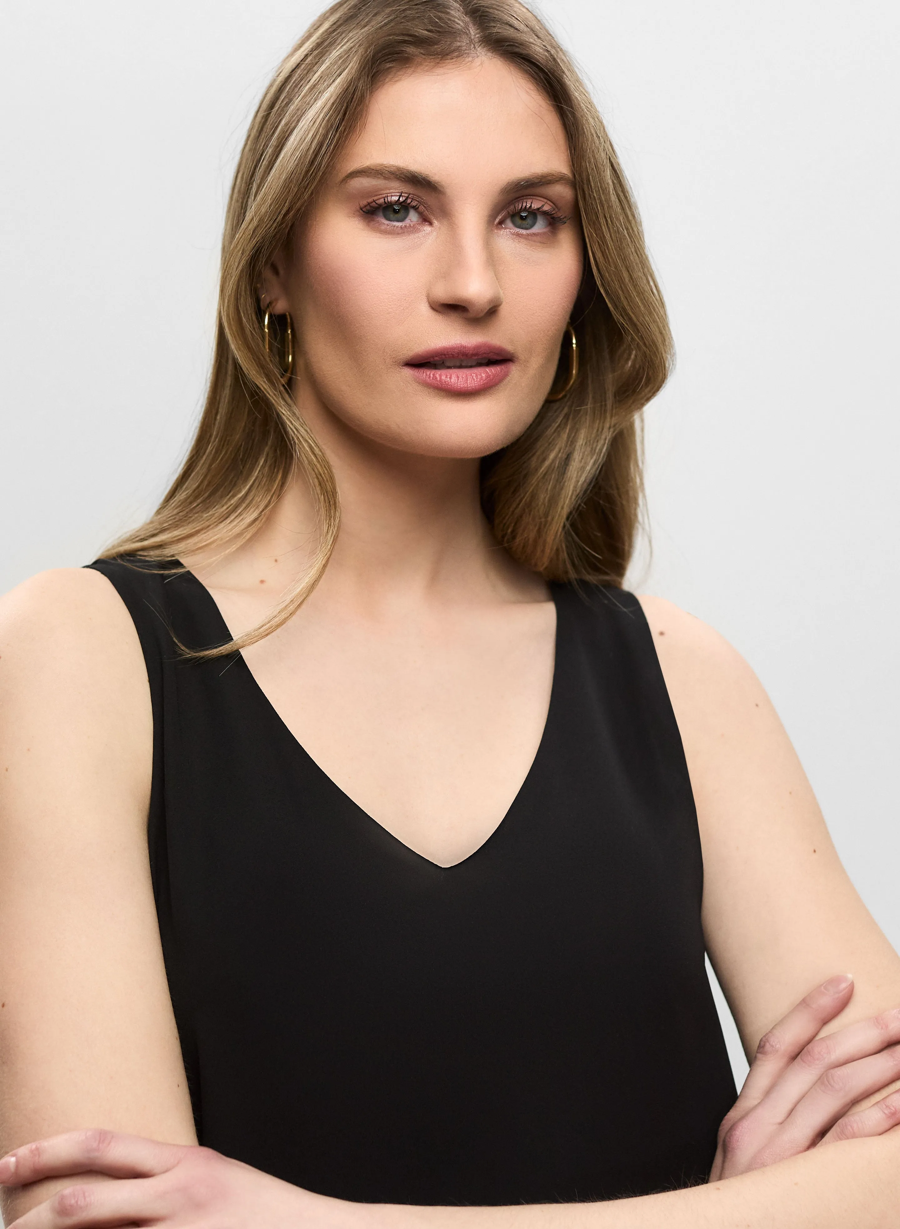 Essential Sleeveless V-Neck Blouse