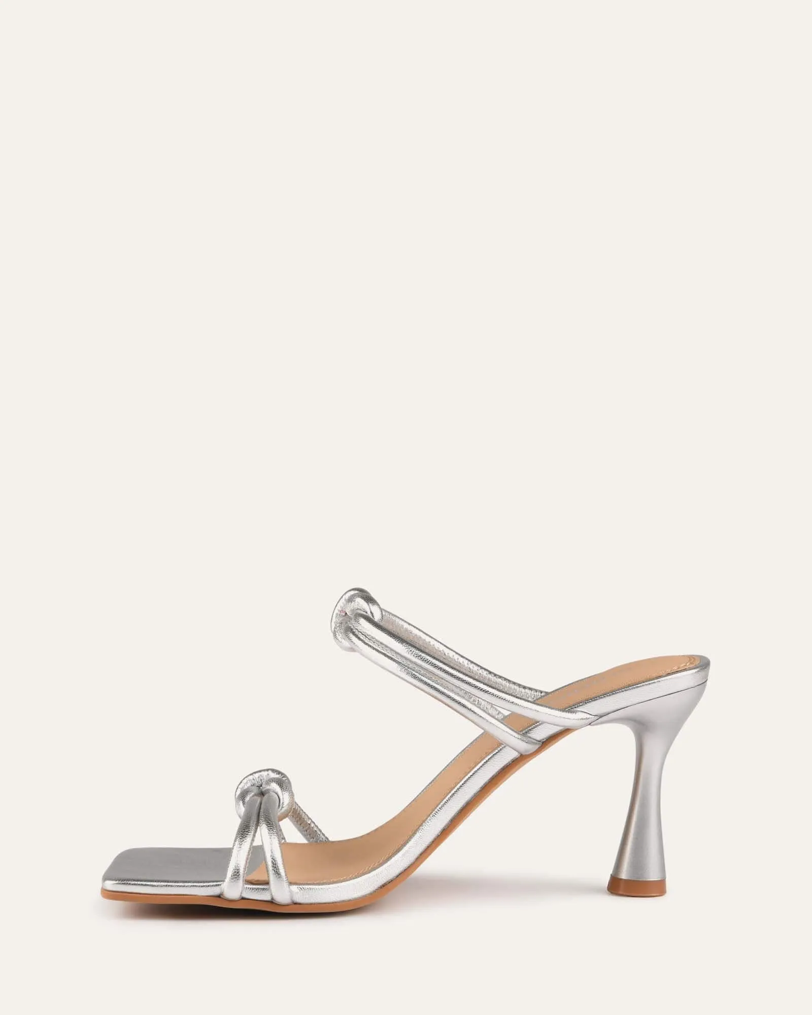 HARLOW HIGH HEEL SANDALS SILVER LEATHER