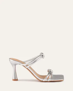 HARLOW HIGH HEEL SANDALS SILVER LEATHER