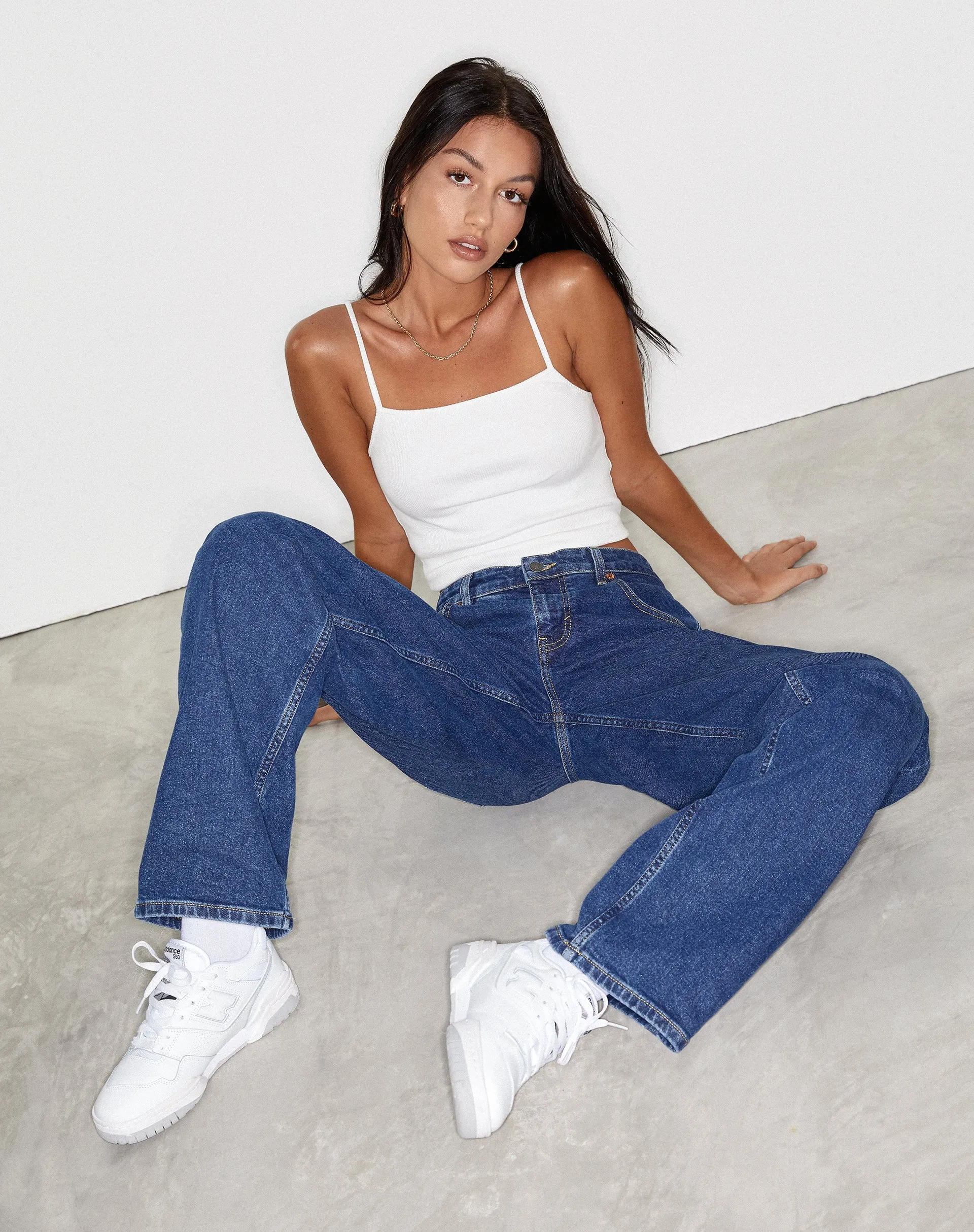 Low Rise Parallel Jeans in 90's Blue