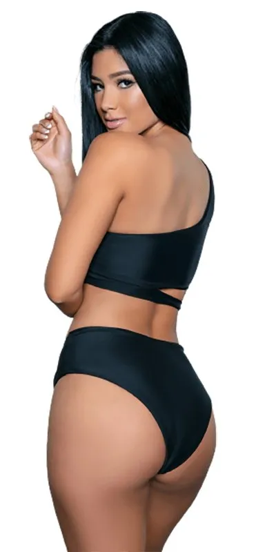 Off Shoulder High Waisted Two Piece Swimsuit