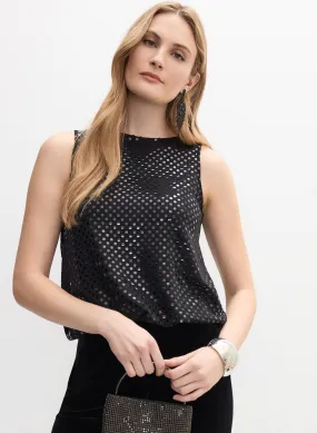 Reflective Dot Print Top