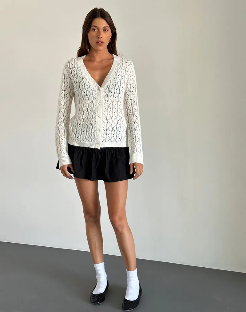 Ricani Open Knit Cardigan in Ivory