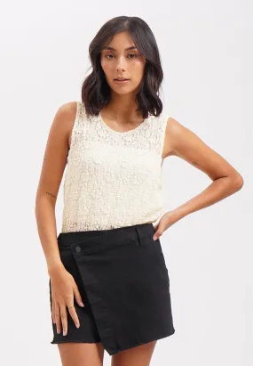 Sleeveless Relaxed Fit Lace Top