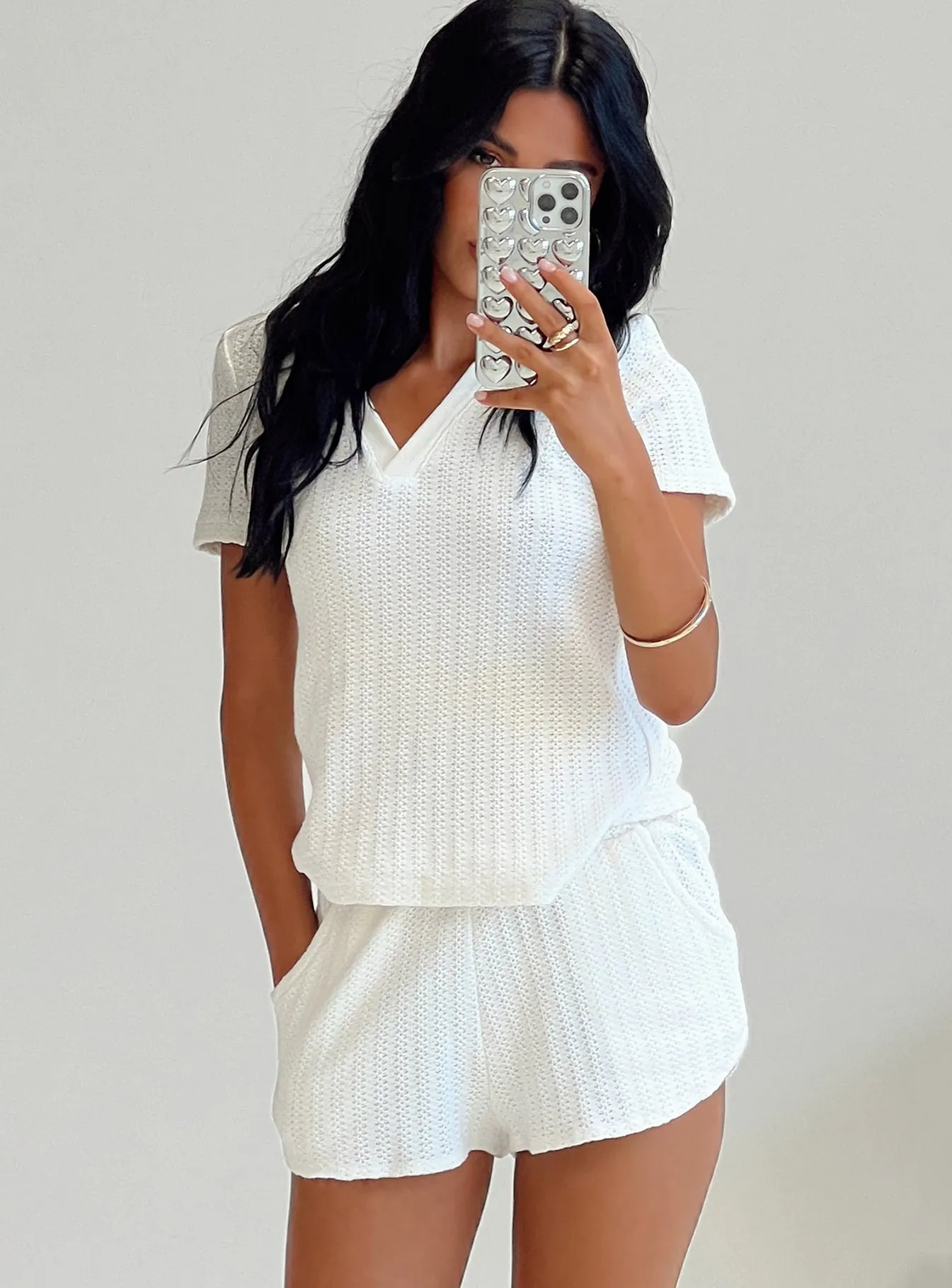 Stephany Knit Set White