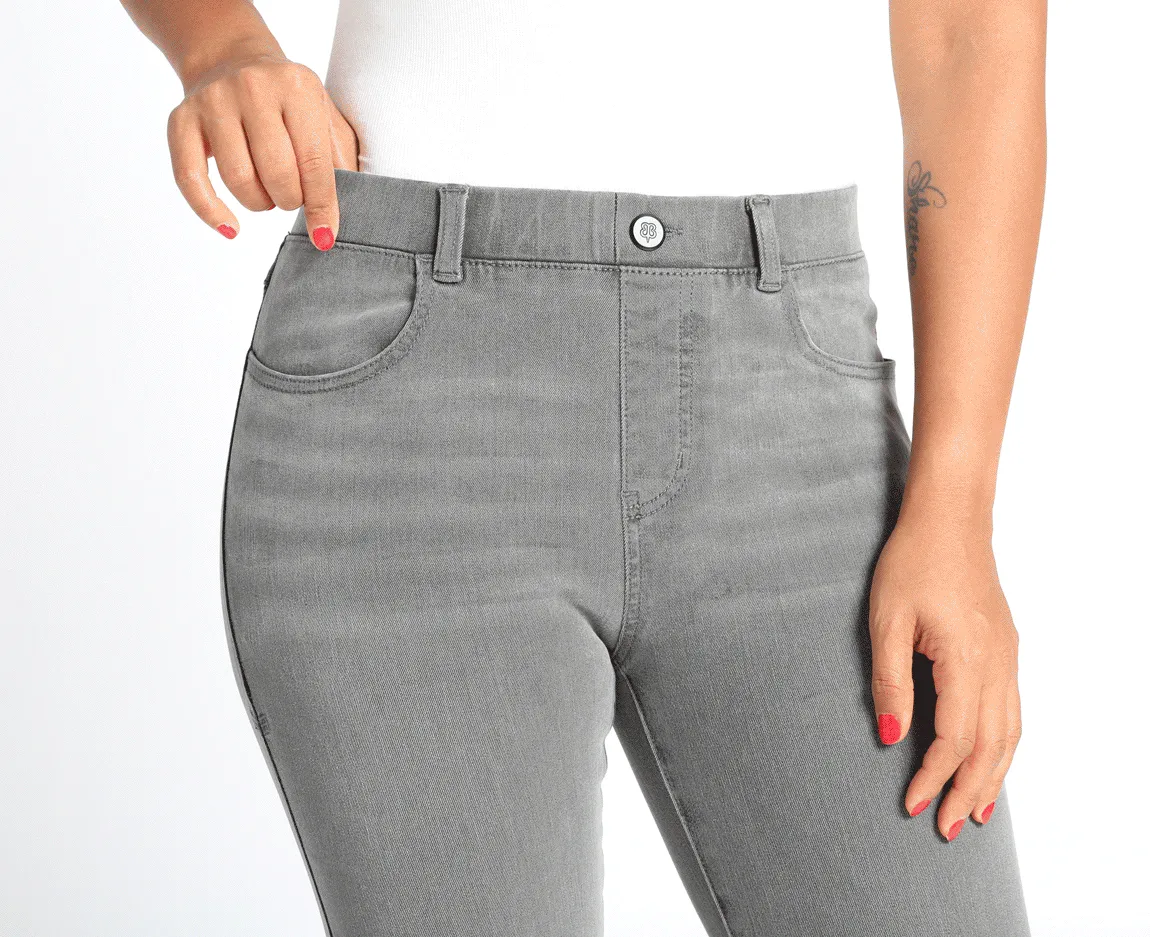 Straight-Leg | 4-Pocket Betabrand Yoga Denim (Rinsed Gray)